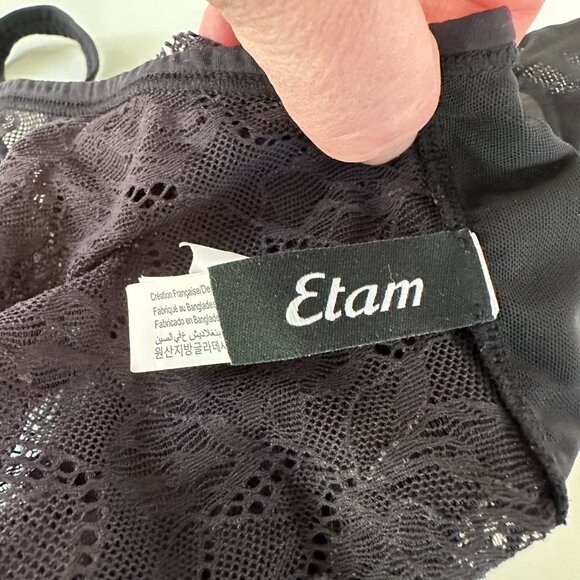 Etam French Bralette XL Black Lace - Lightly Lined - Soft & Stretchy - Picture 7 of 9